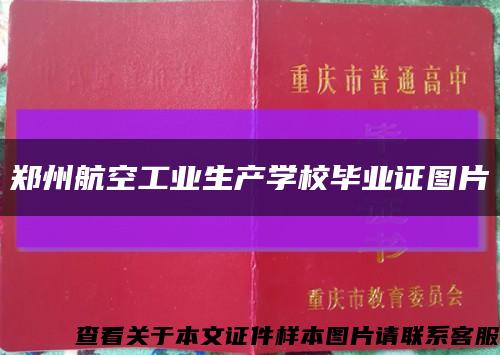 郑州航空工业生产学校毕业证图片缩略图