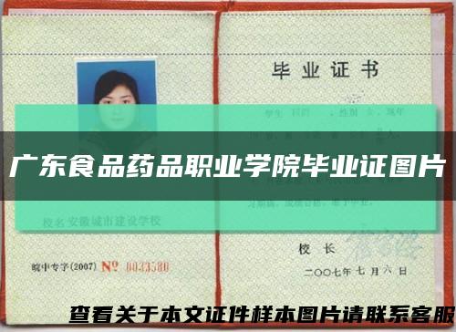广东食品药品职业学院毕业证图片缩略图