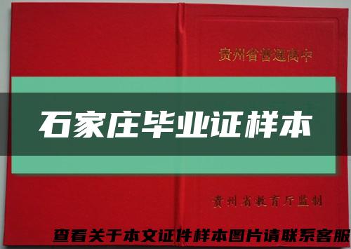 石家庄毕业证样本缩略图